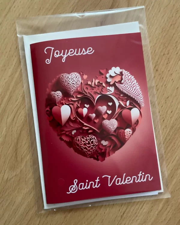 Carte St Valentin pochette cristal